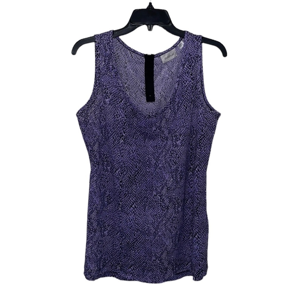 Avenue Purple/Black Snake Print Sleeveless Top Womens‎ Size L